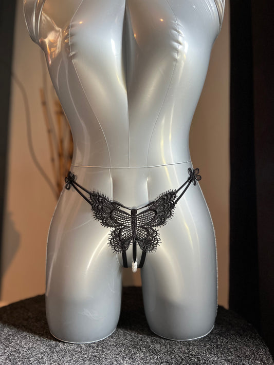 Butterfly Crotchless Beaded Panty